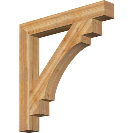 Ekena Millwork Merced Block Rough Sawn Bracket, Western Red Cedar, 6"W x 46"D x 46"H BKT06X46X46MRC05RWR